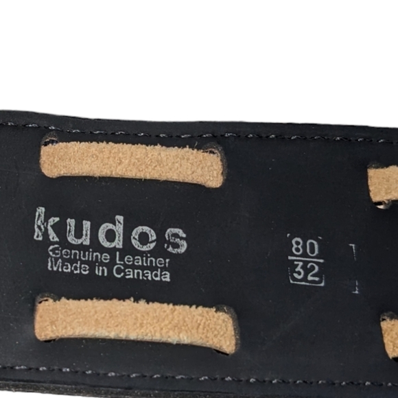Kudos genuine leather belt made in Canada. Size 32. In like new condition. - Picture 6 of 6